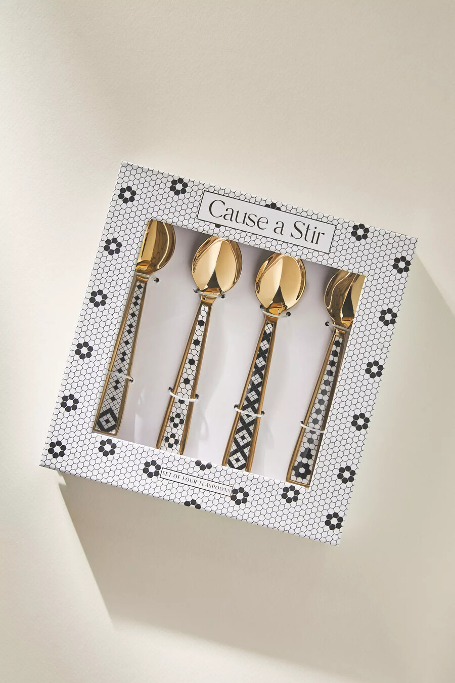 cucharas de té de acero inoxidable bistro tile juego de 4