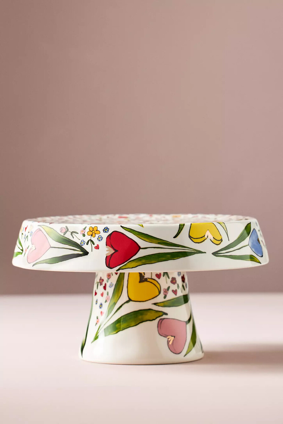 soporte para tartas de cerámica con forma de corazones florecientes de the mud fairy