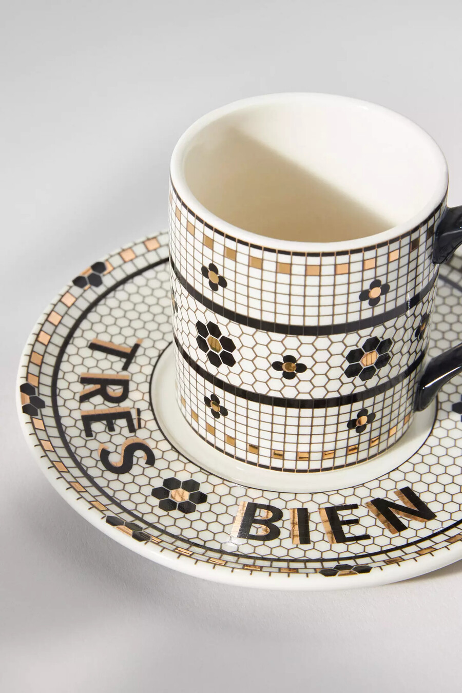 taza y platillo para café expreso bistro tile