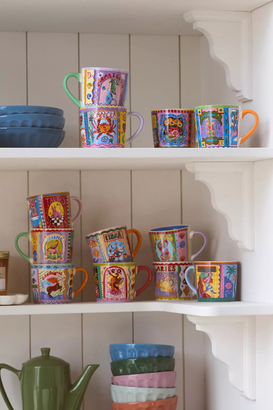 taza de porcelana con el zodiaco de eleanor bowmer