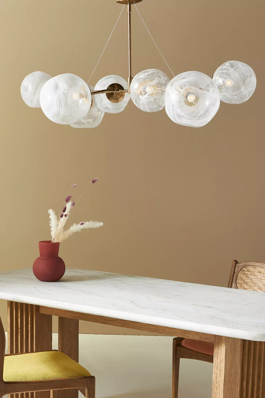lámpara de techo de cristal con forma de nube