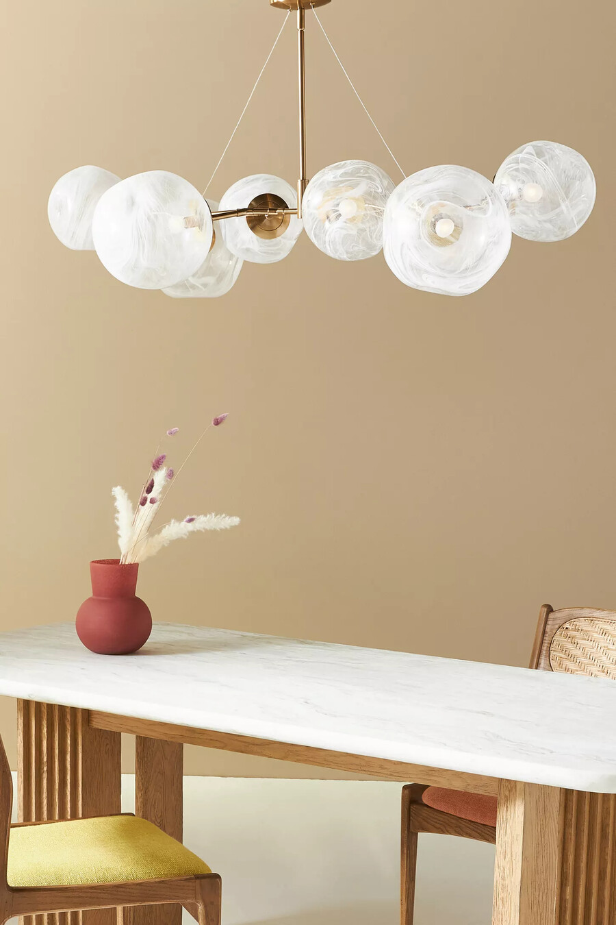 lámpara de techo de cristal con forma de nube