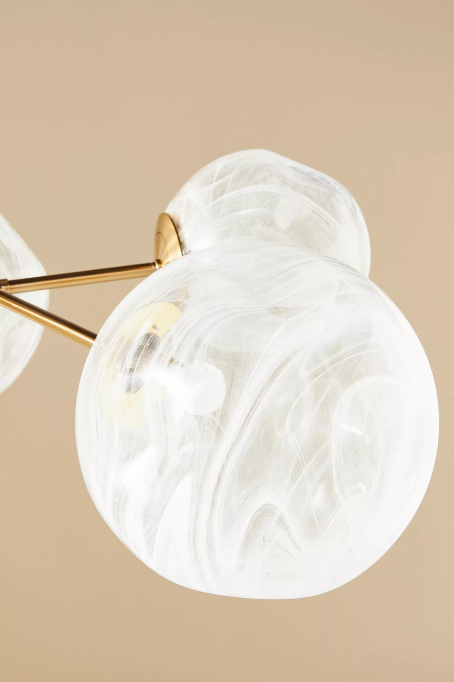lámpara de techo de cristal con forma de nube