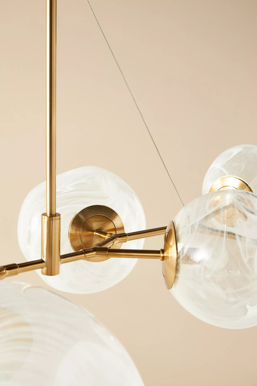 lámpara de techo de cristal con forma de nube