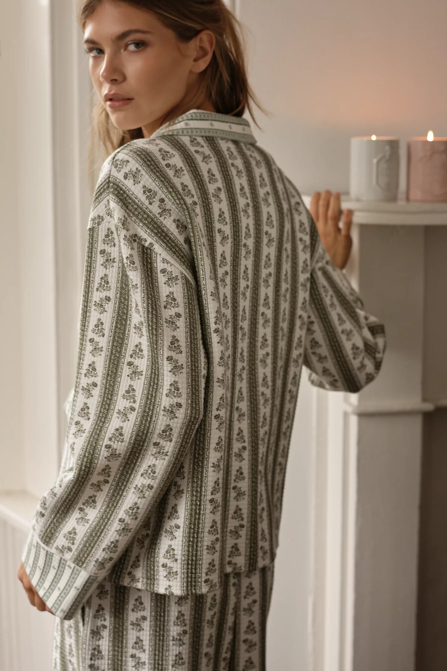pijama acolchado estampado de manga larga lyrebird