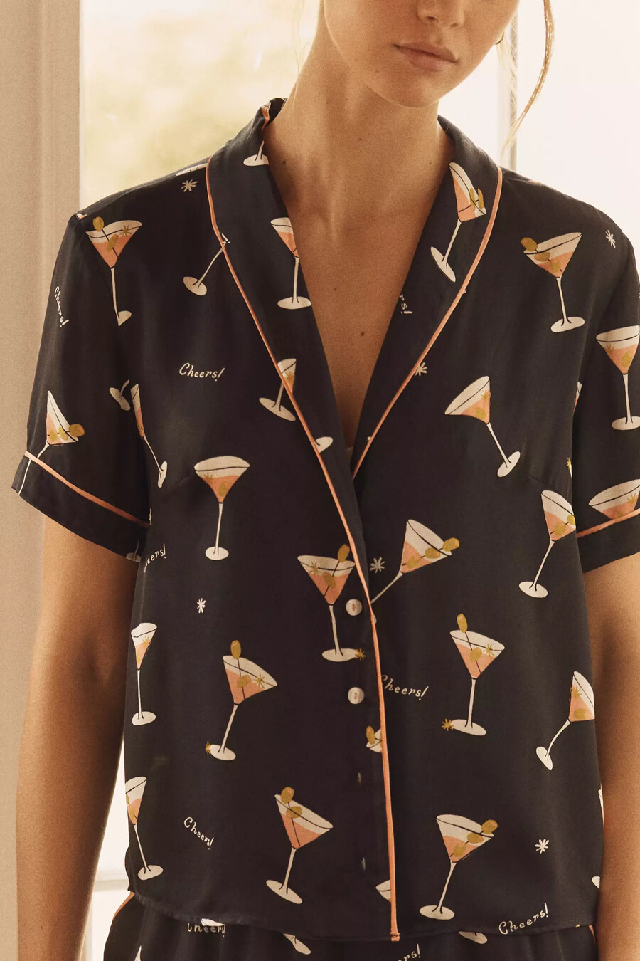 top de pijama con estampado sedoso de anthropologie