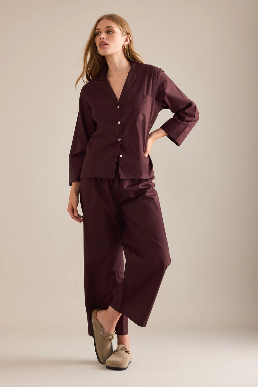 conjunto de pijama largo relajado honna