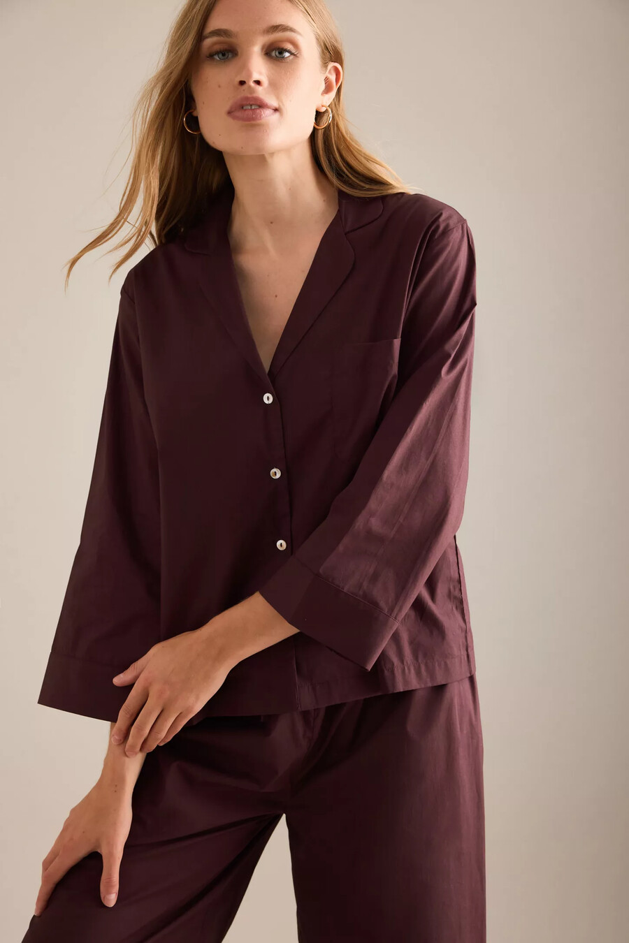 conjunto de pijama largo relajado honna