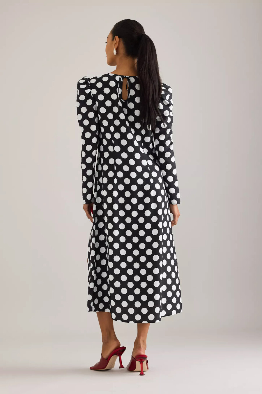vestido largo de lunares sleeper donna