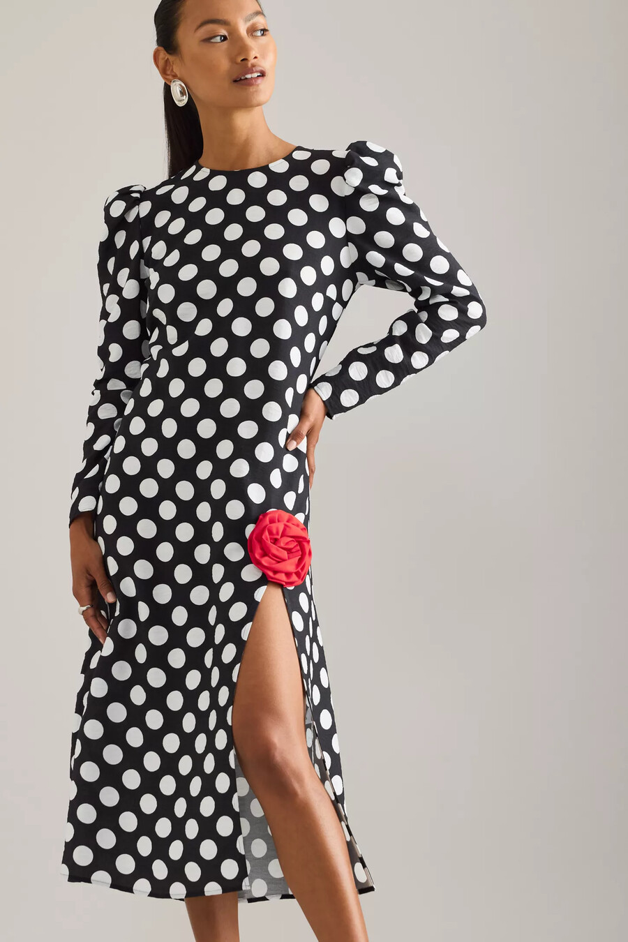 vestido largo de lunares sleeper donna