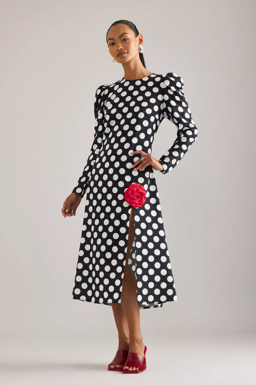 vestido largo de lunares sleeper donna