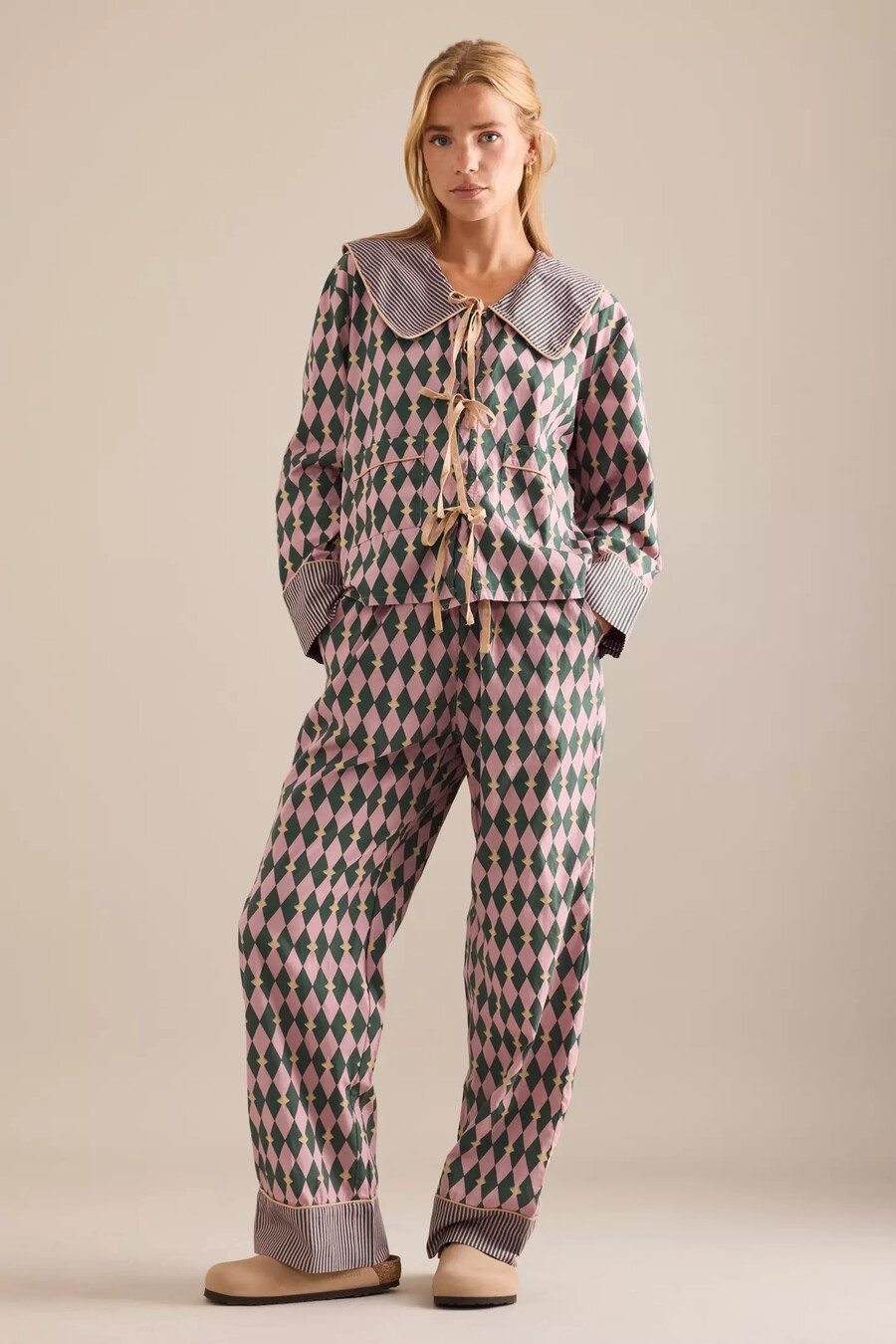 conjunto de pijama largo arlequín tbco