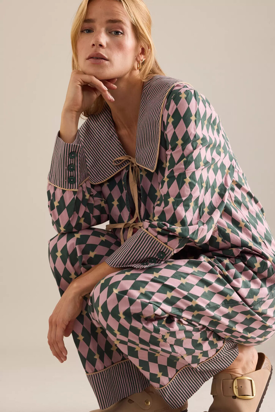 conjunto de pijama largo arlequín tbco