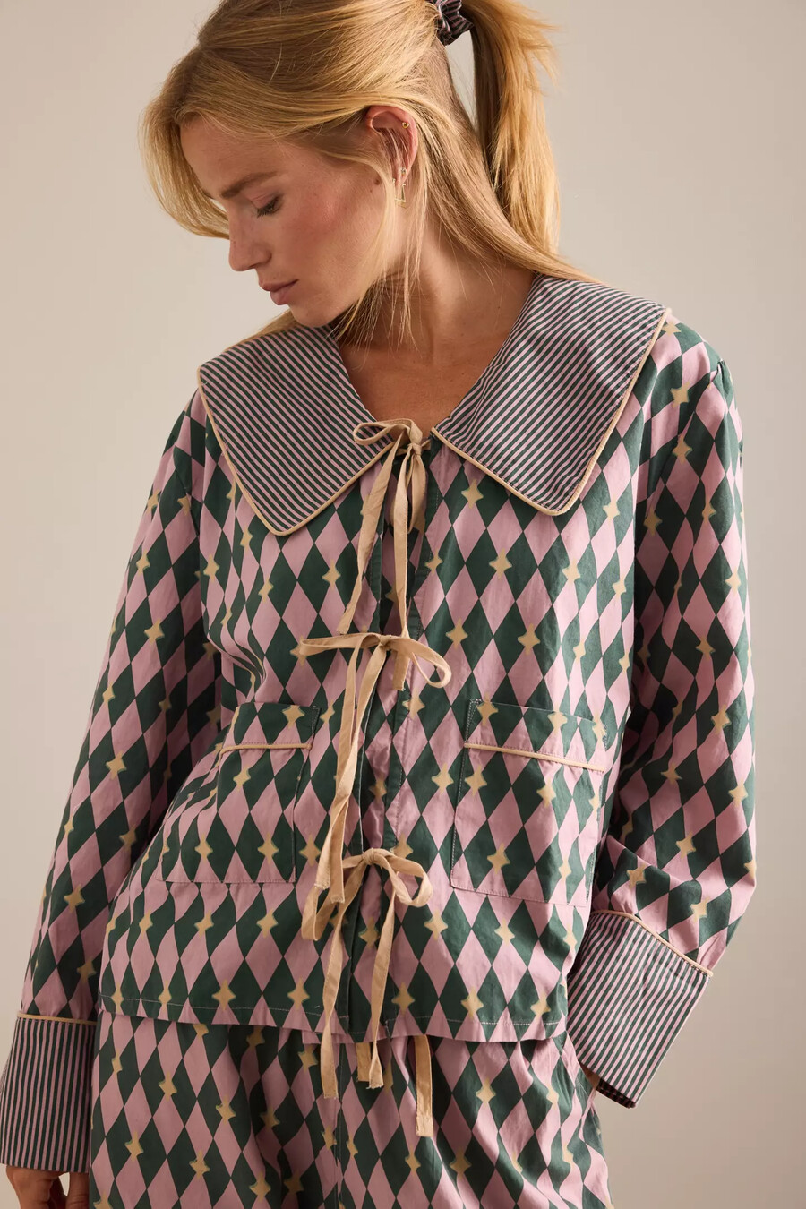 conjunto de pijama largo arlequín tbco