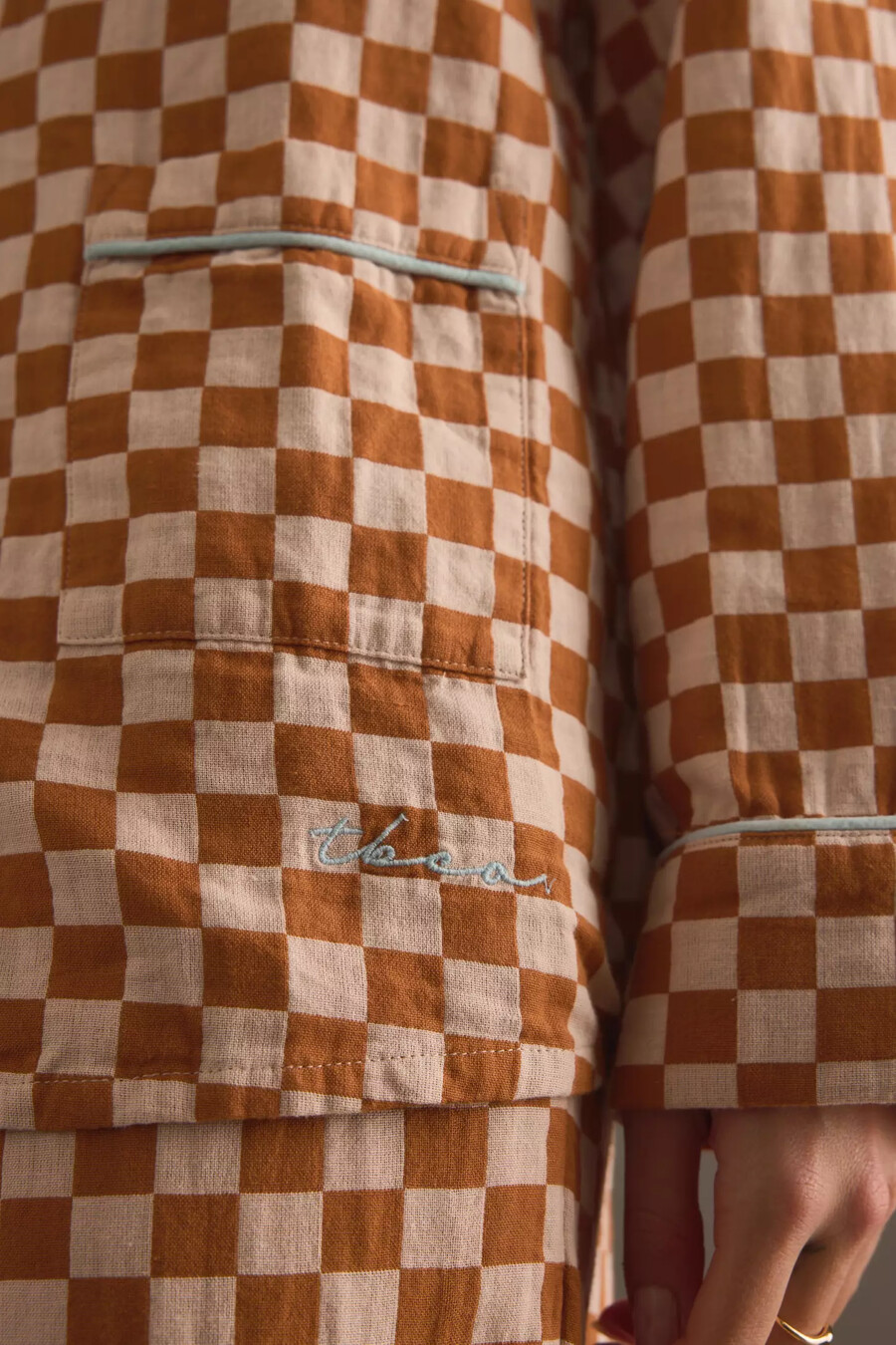 conjunto de pijama de jacquard tbco