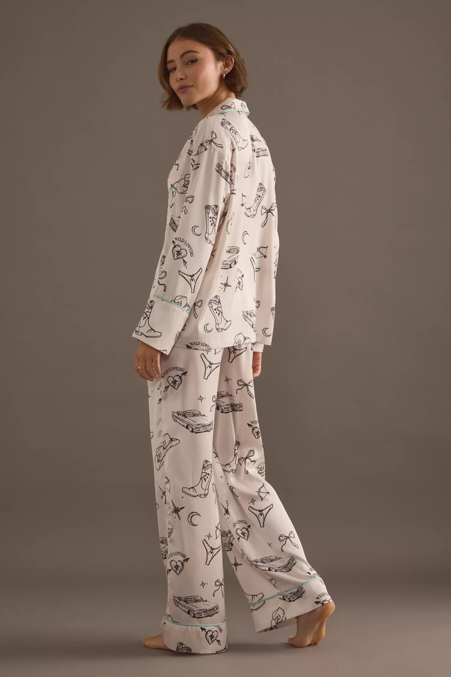 camisa de pijama de manga larga wild lovers tia