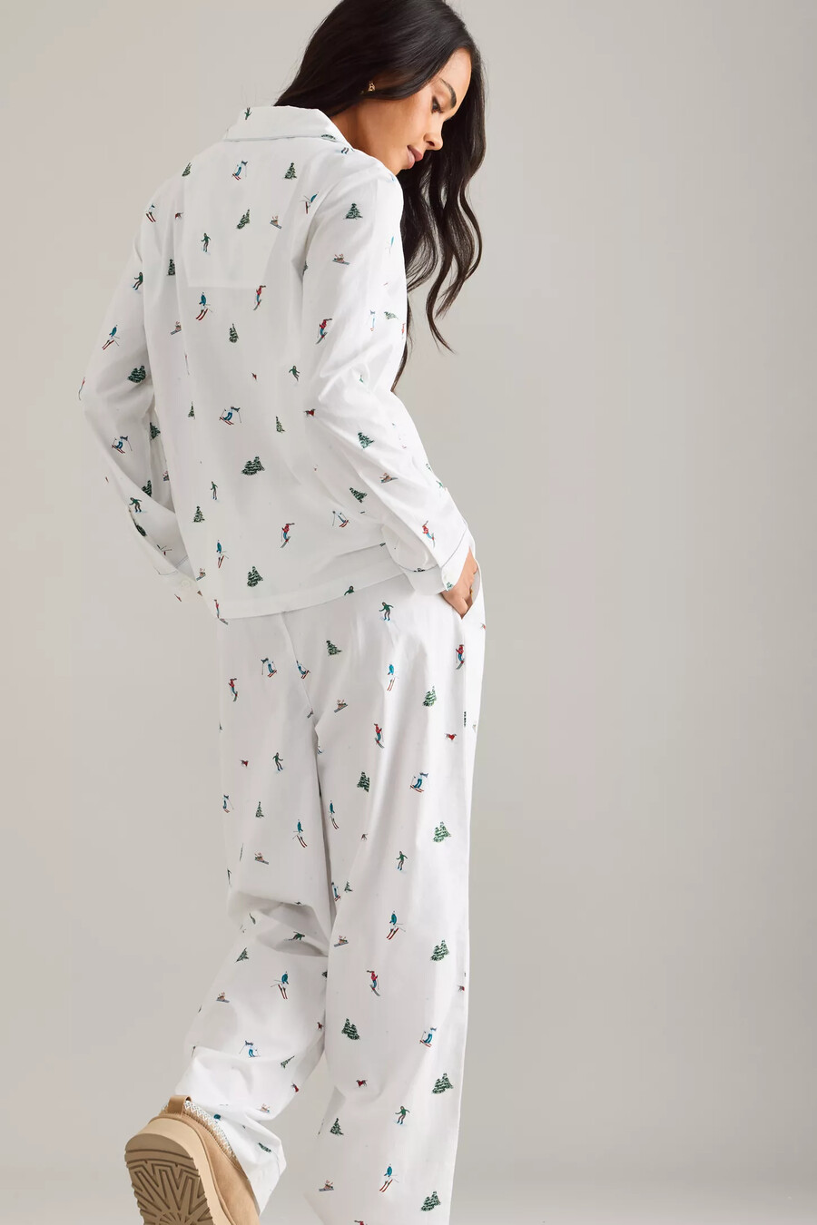 pijama largo con estampado de esquí de chelsea peers