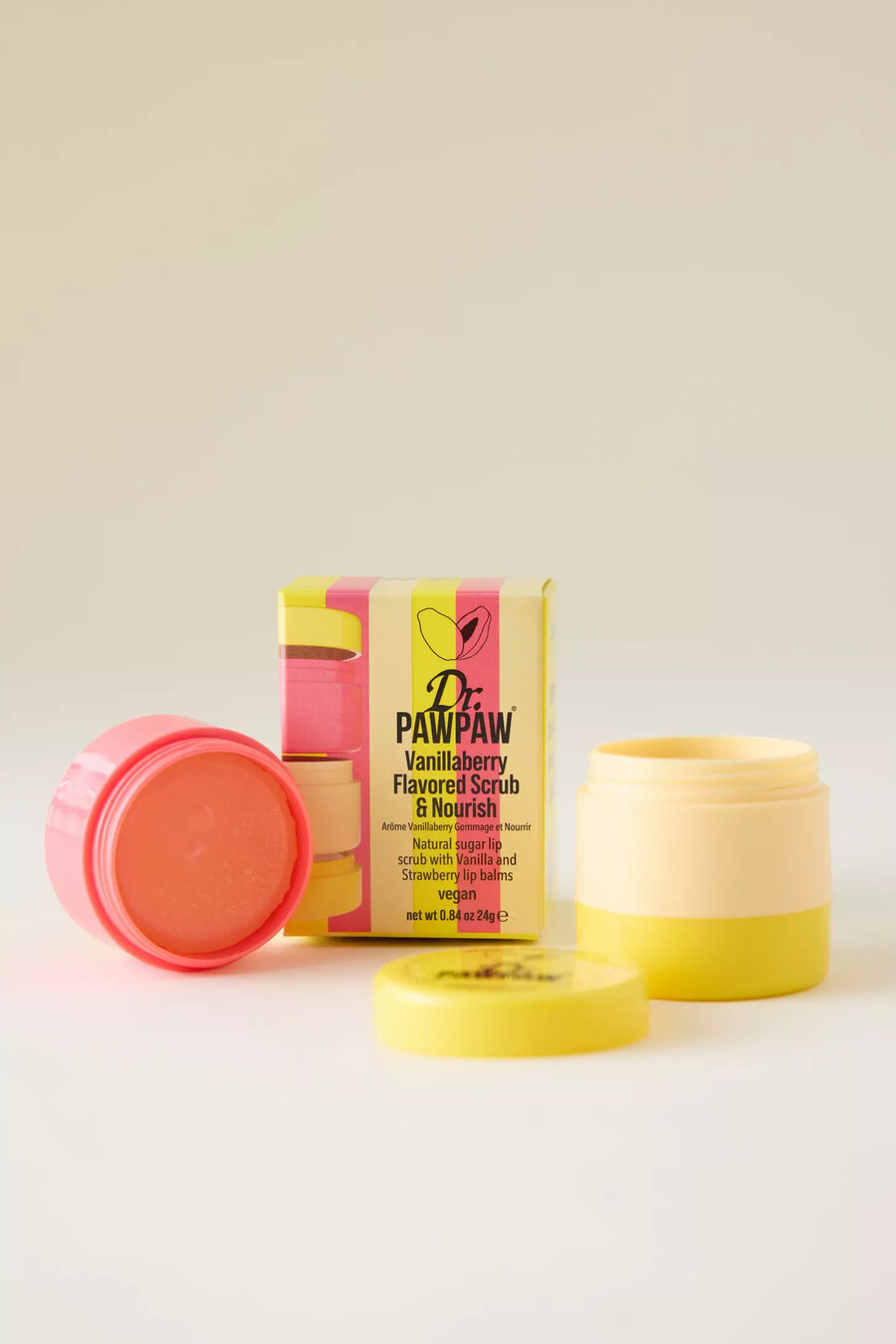 exfoliante y nutritivo de vainilla y arándanos del dr. paw paw