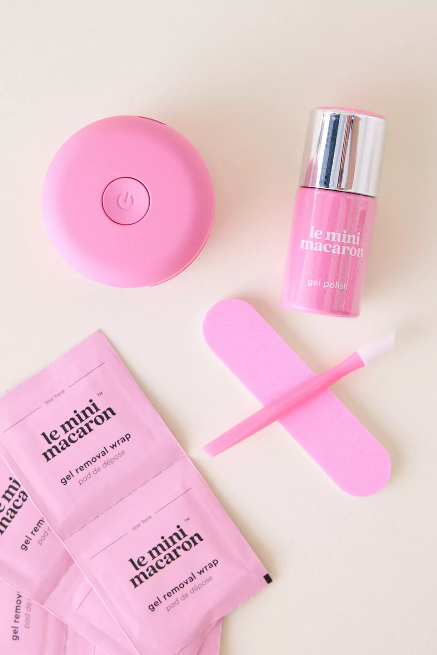 kit de manicura en gel le mini macaron bubblegum crush