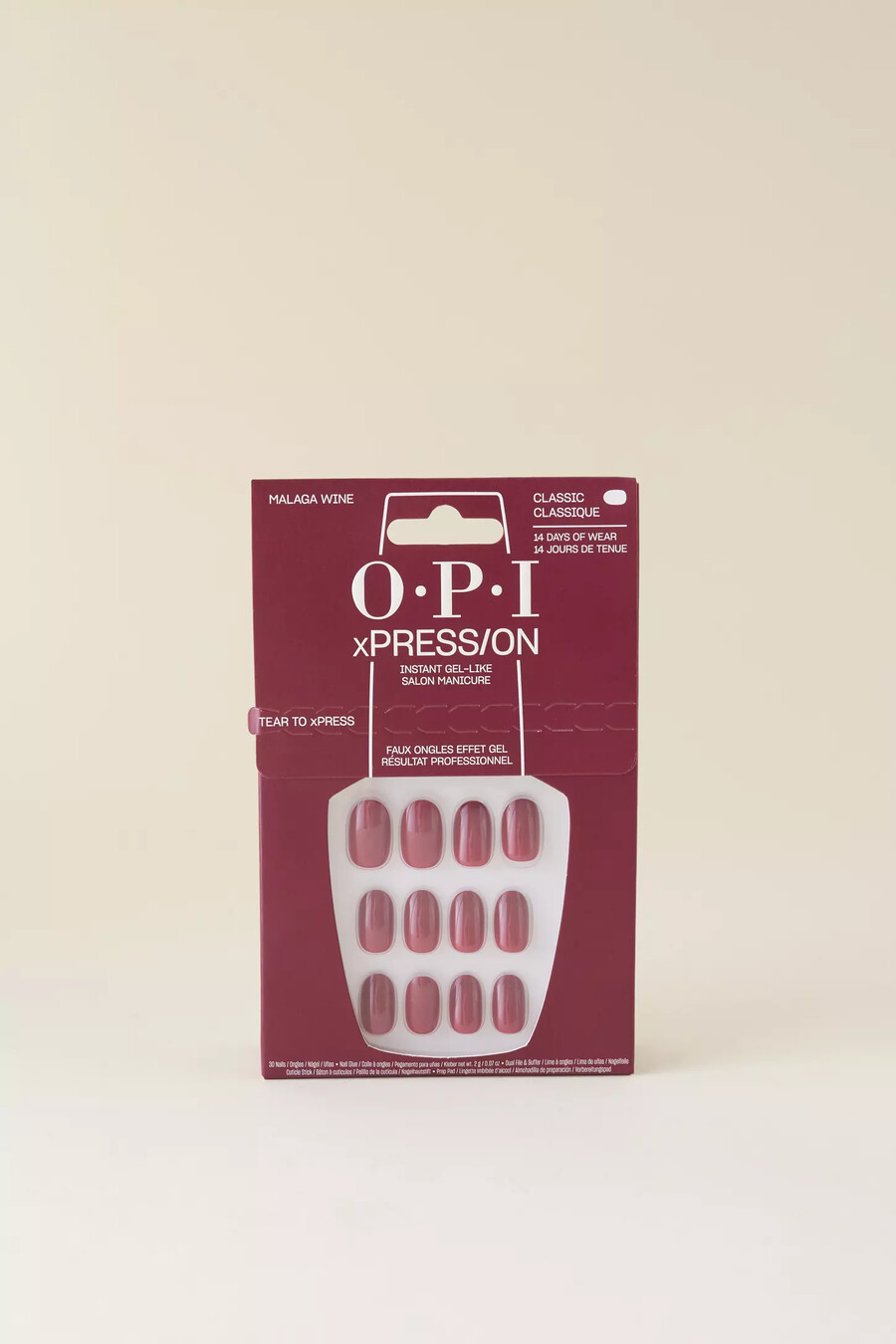 uñas postizas opi xpresson efecto gel manicura de salón - vino de málaga