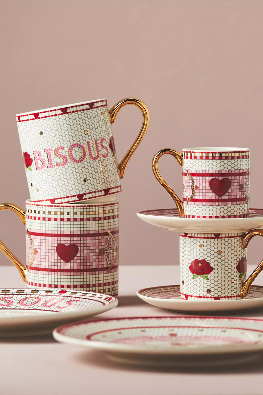 taza y platillo para espresso valentine bistro tile