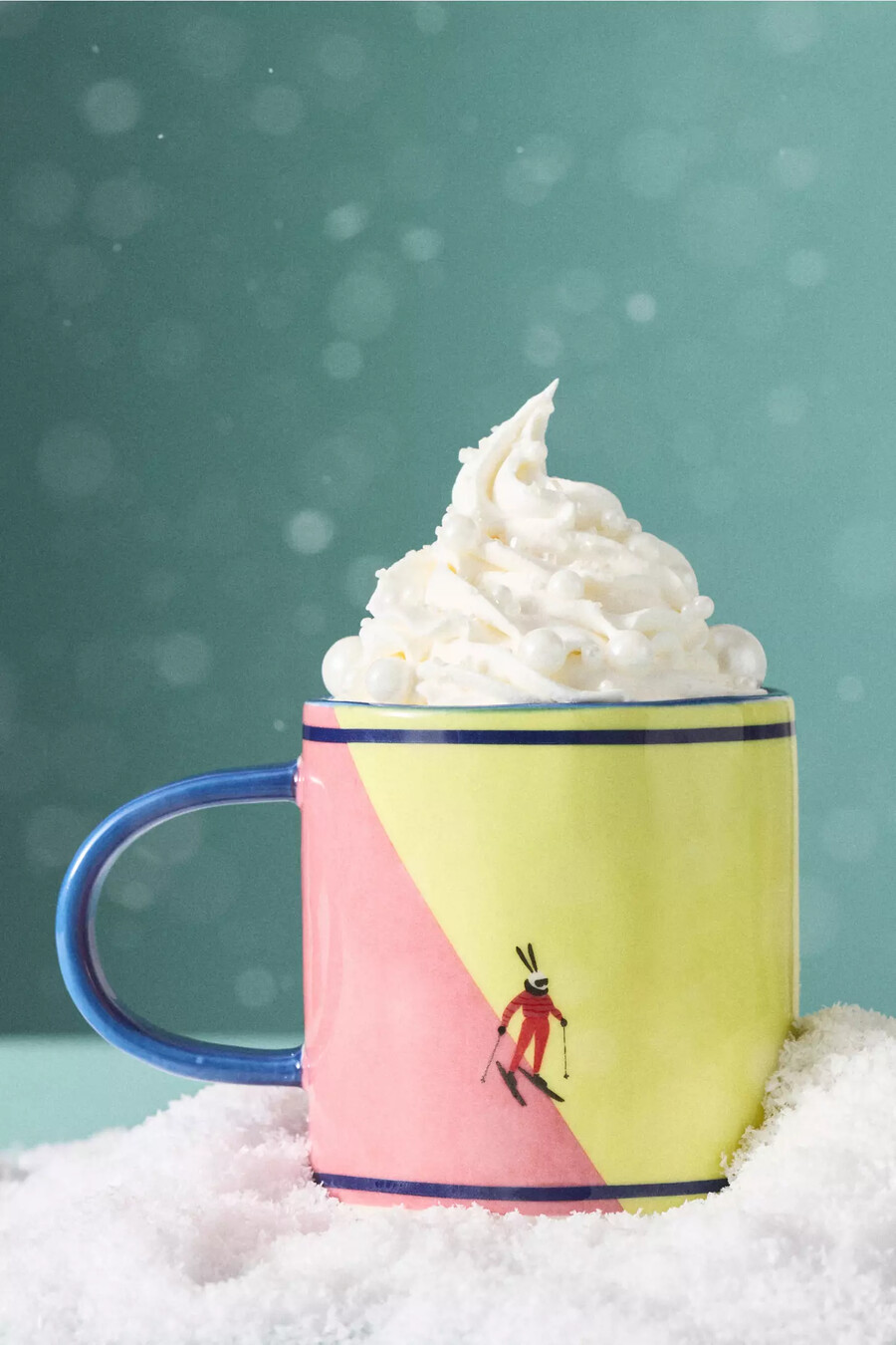 taza de gres pintada a mano après ski