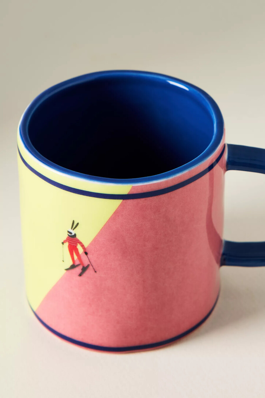 taza de gres pintada a mano après ski