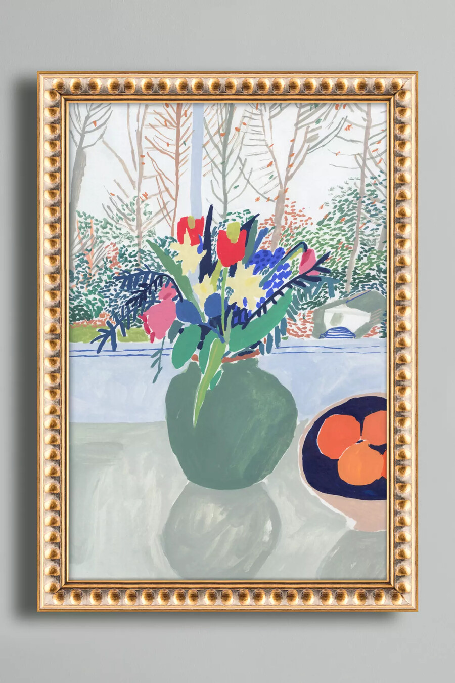 arte de pared con flores de primavera