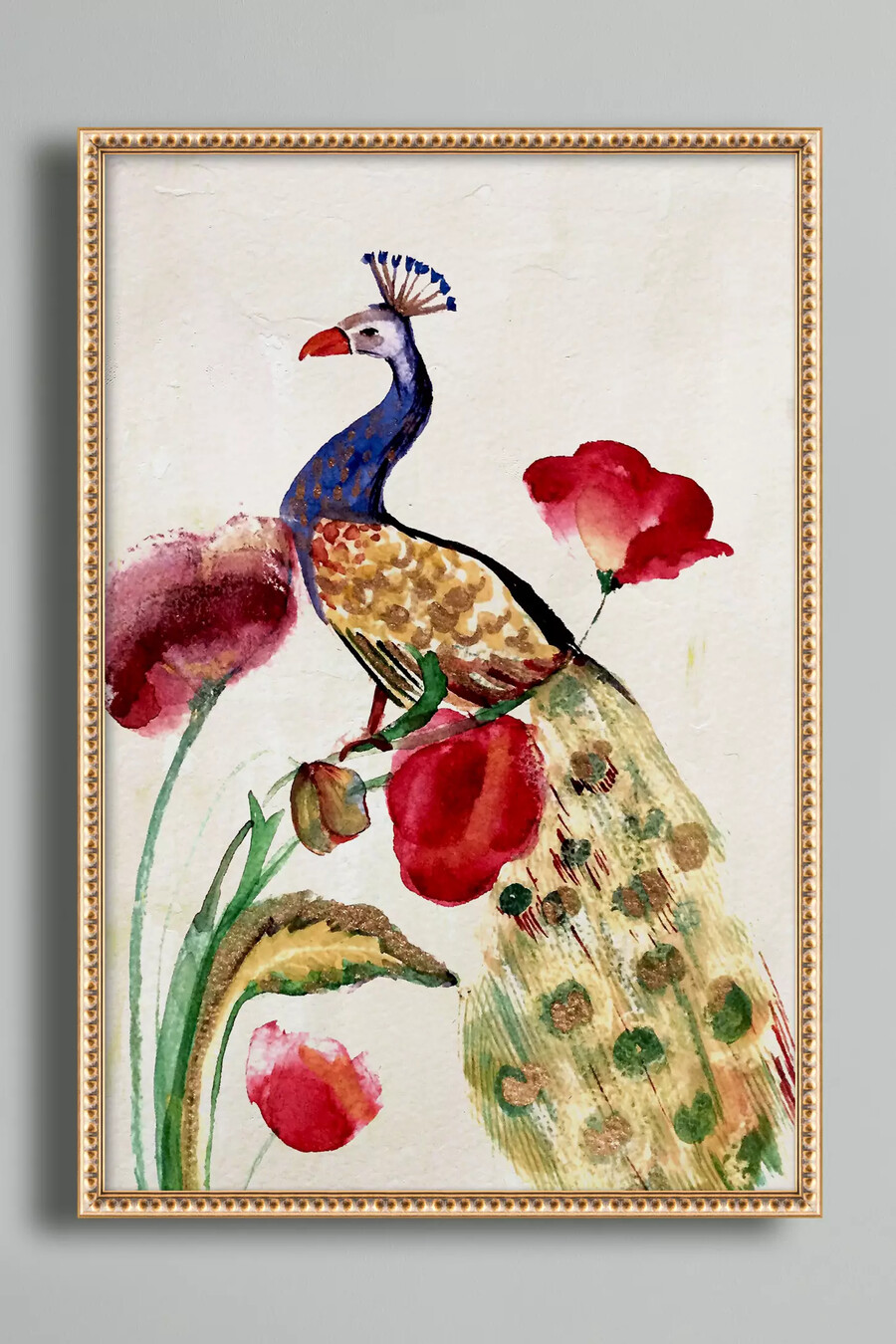 arte de pared de pavo real