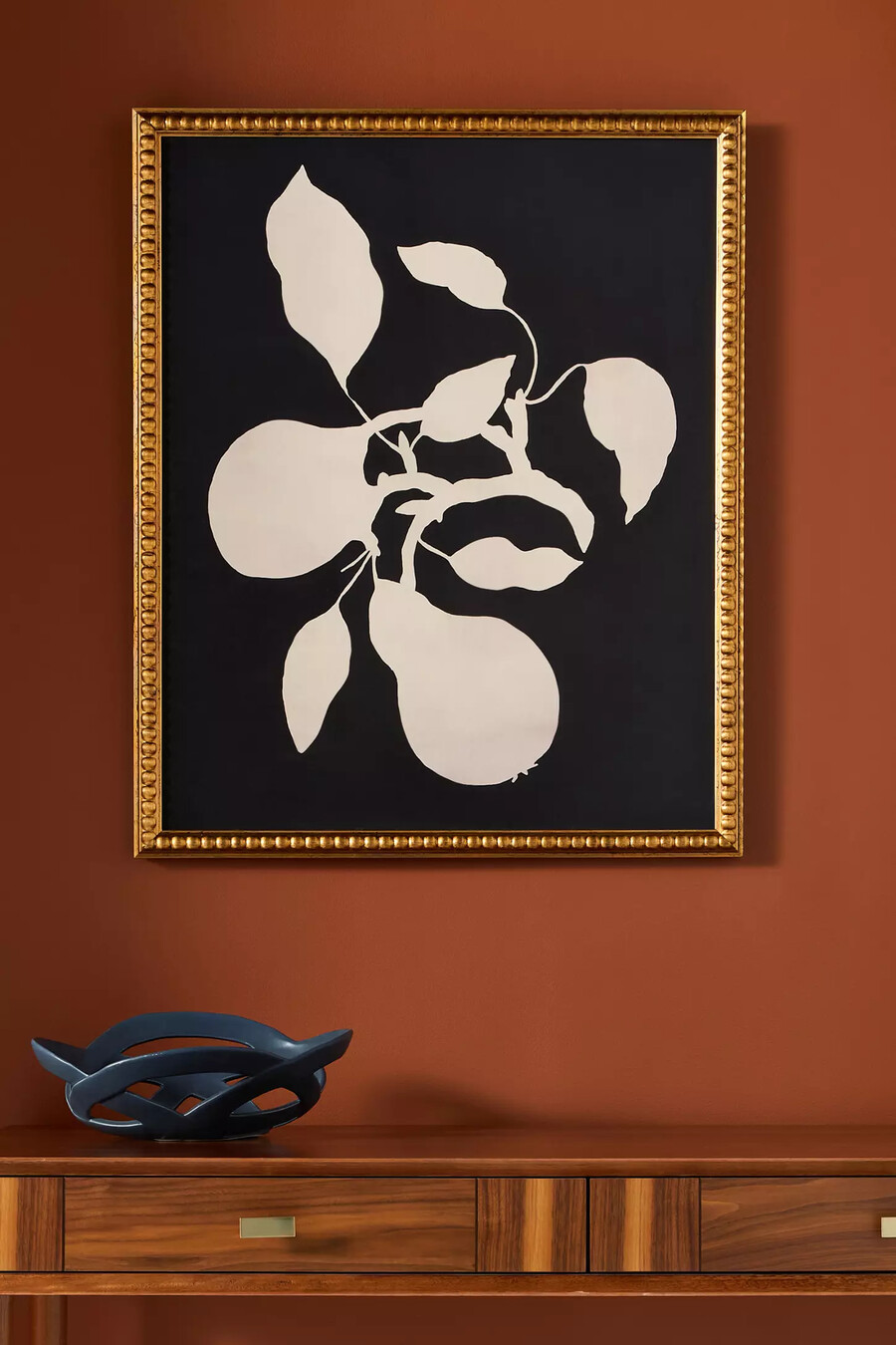 arte de pared en blanco y negro con peras