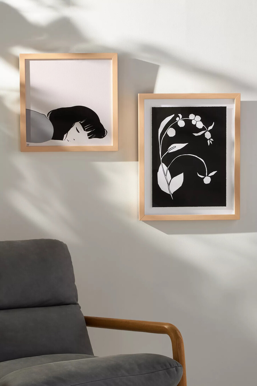 arte de pared en blanco y negro con peras