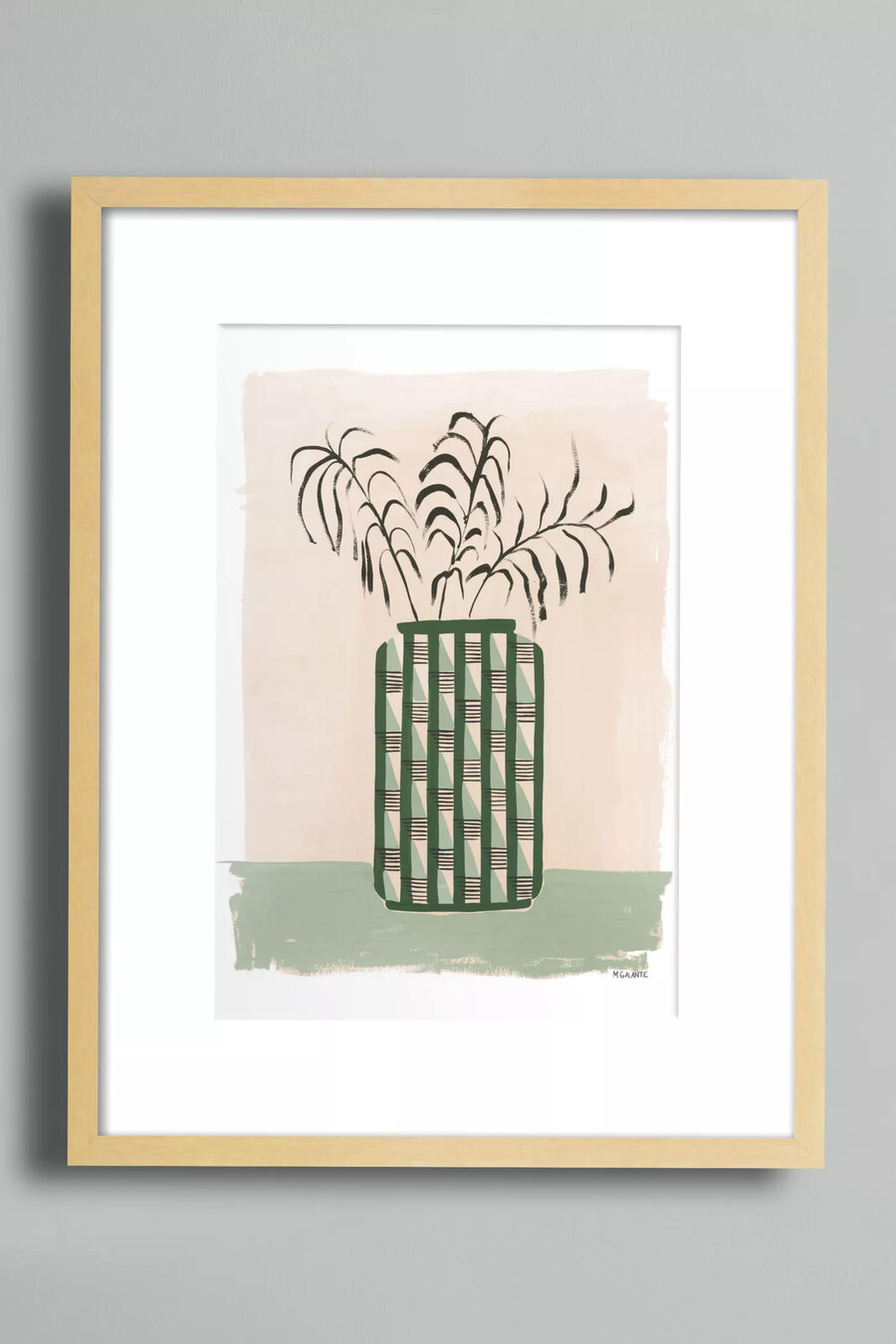 arte de pared con jarrón fenton