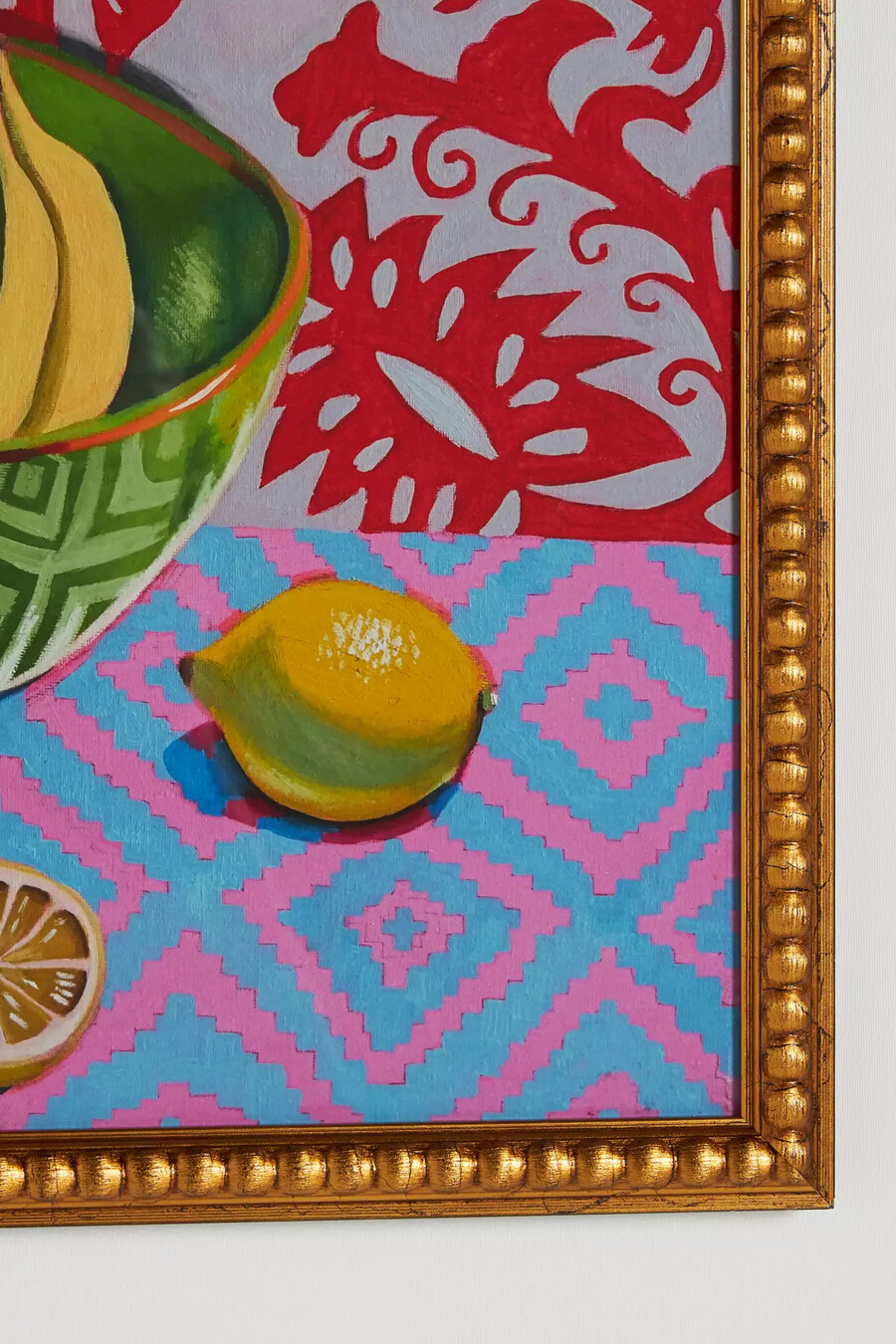 arte de pared con un tazón de plátanos