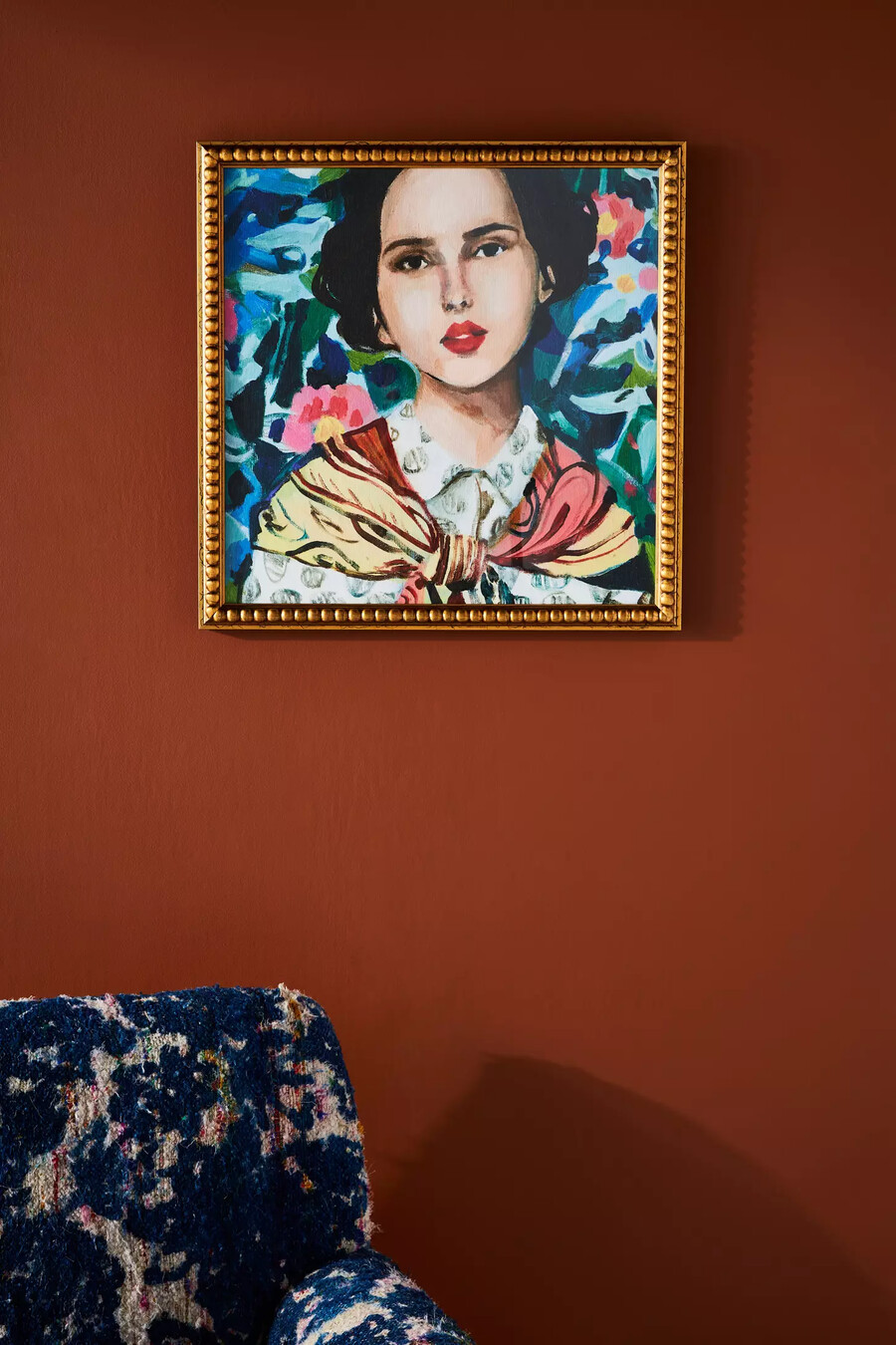 arte mural de mujer y flores