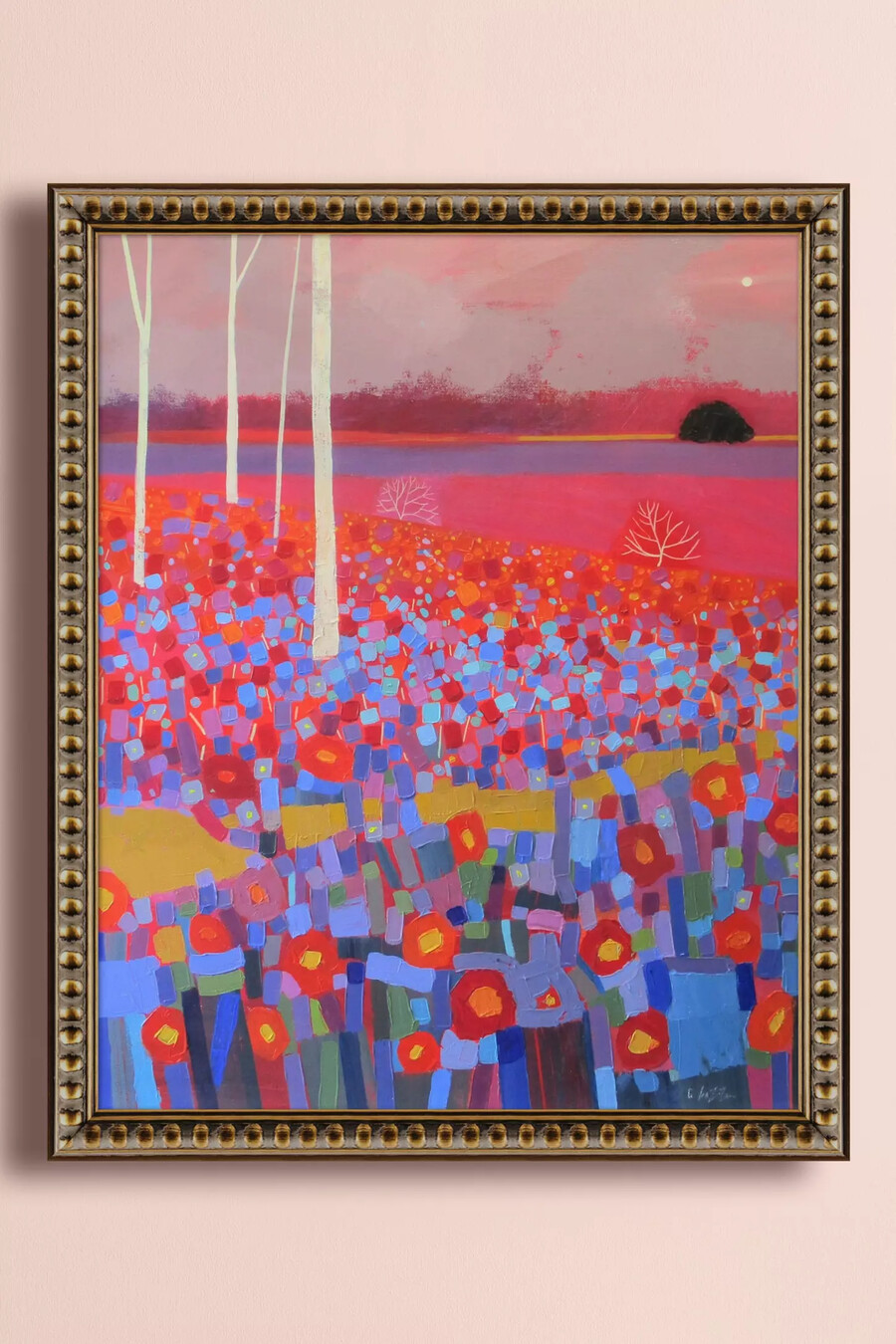arte de pared amapolas al atardecer de giuliana lazzerini