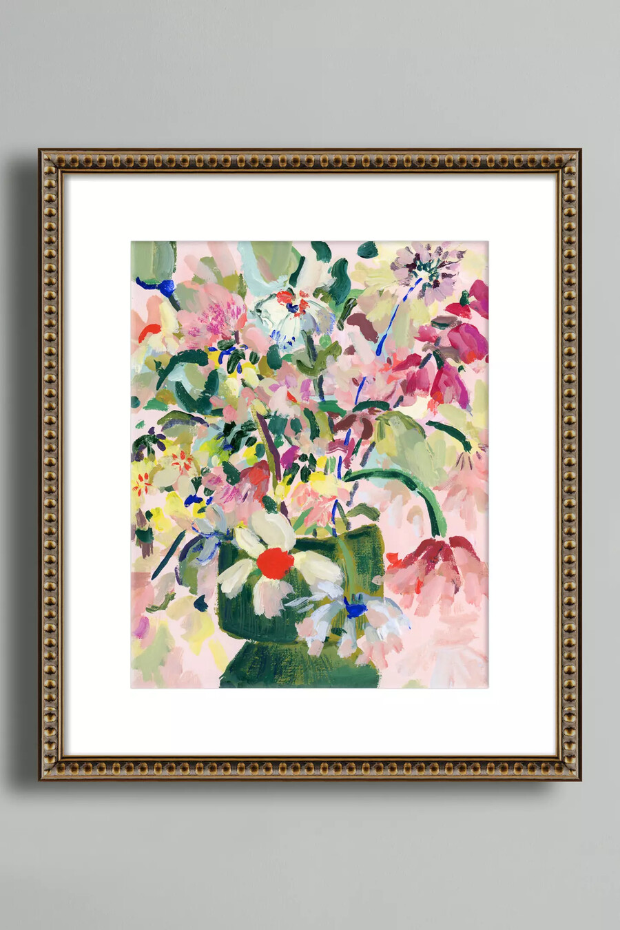 flores silvestres en jarrón verde n.º 1 de kt smail wall art