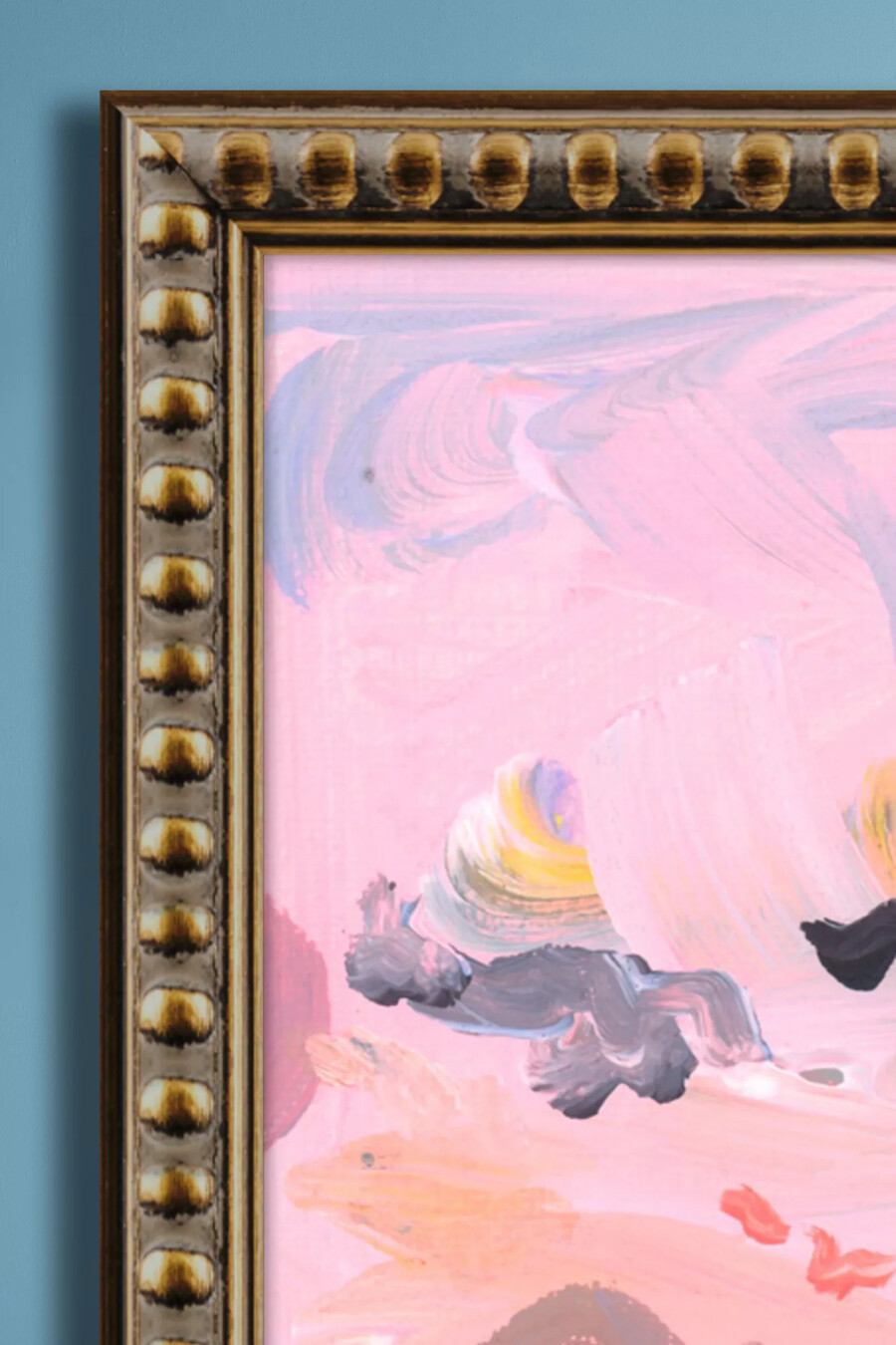 sol naranja en cielo rosa de kt smail wall art