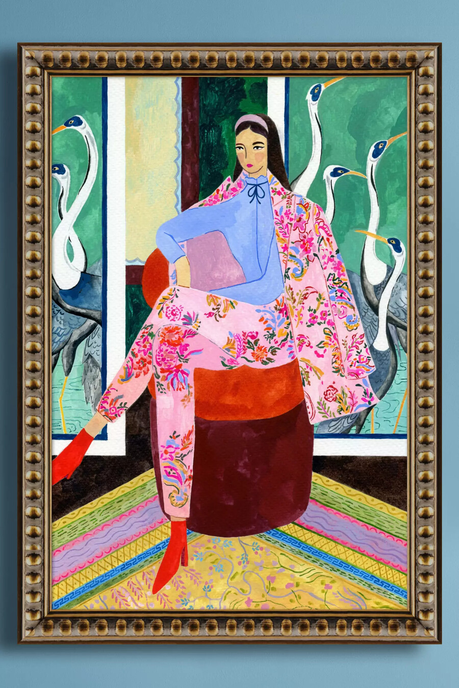 dama sentada 3 de sharan ranshi wall art