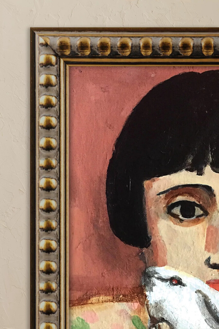 arte de pared enmarcado enwright con liebre de michael doyle