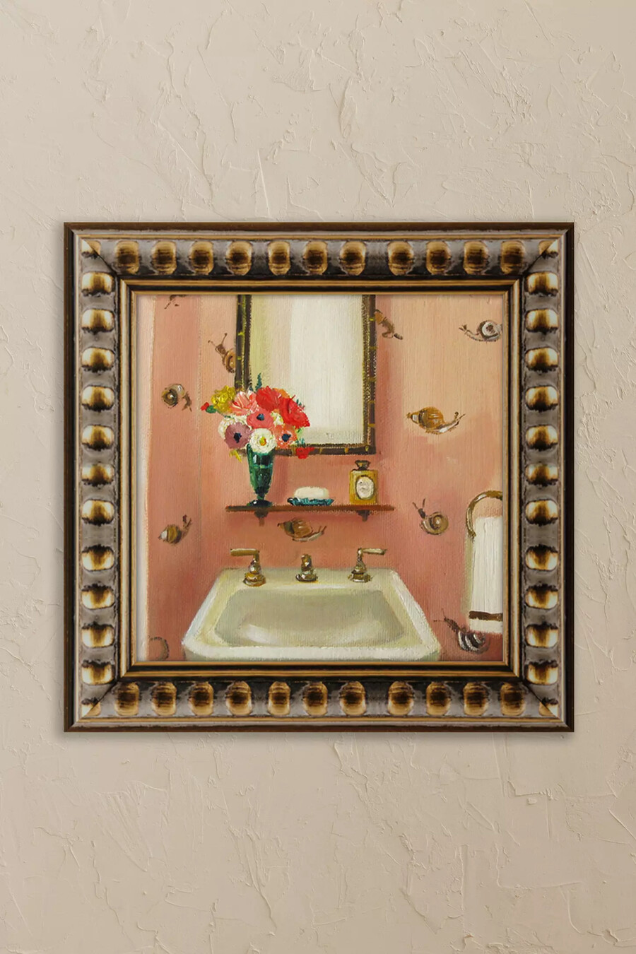 arte de pared enmarcado caracoles de janet hill