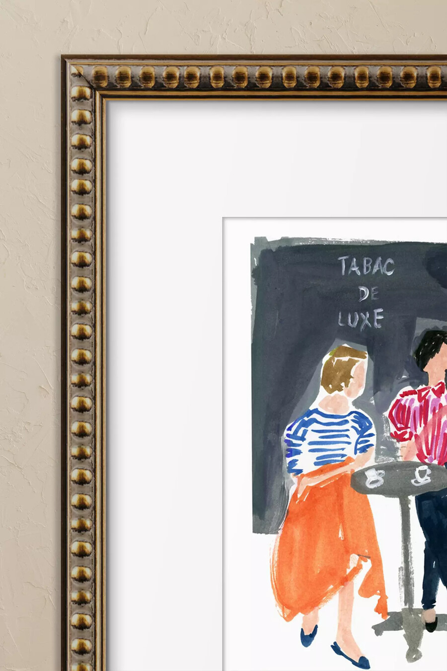 arte de pared enmarcado mujeres en un café de parís
