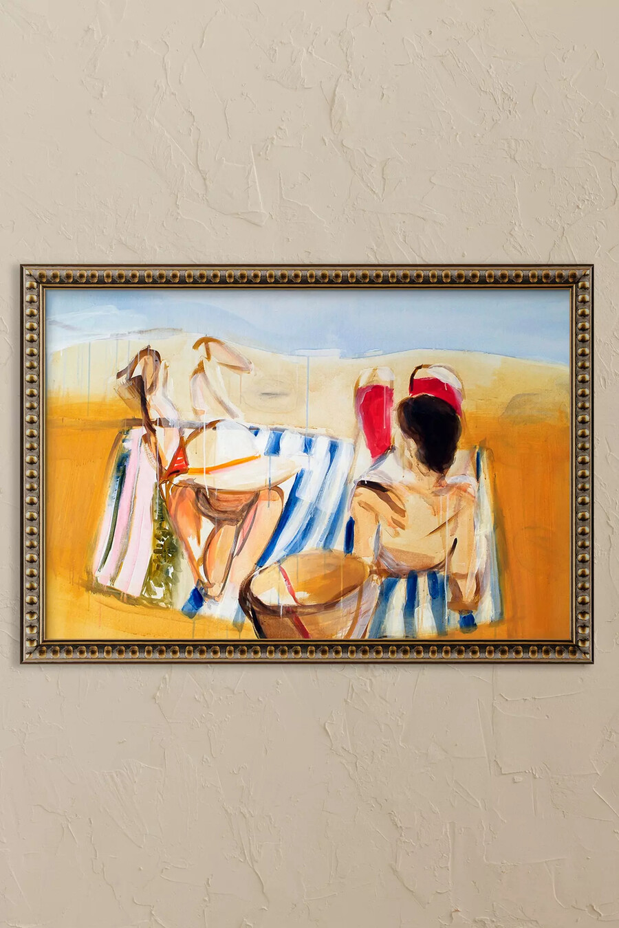 mi hermano y yo en la playa arte de pared enmarcado