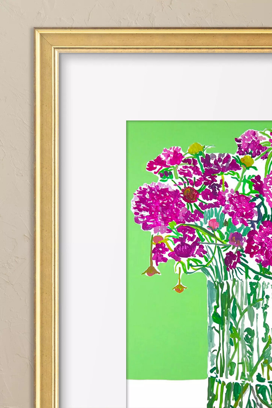 arte de pared enmarcado con jarrón de capullo