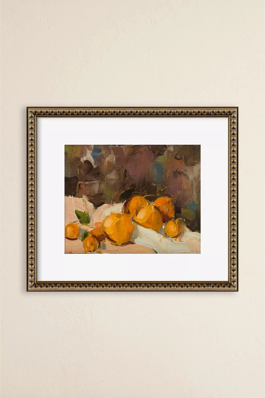 arte de pared enmarcado naranjas para francia