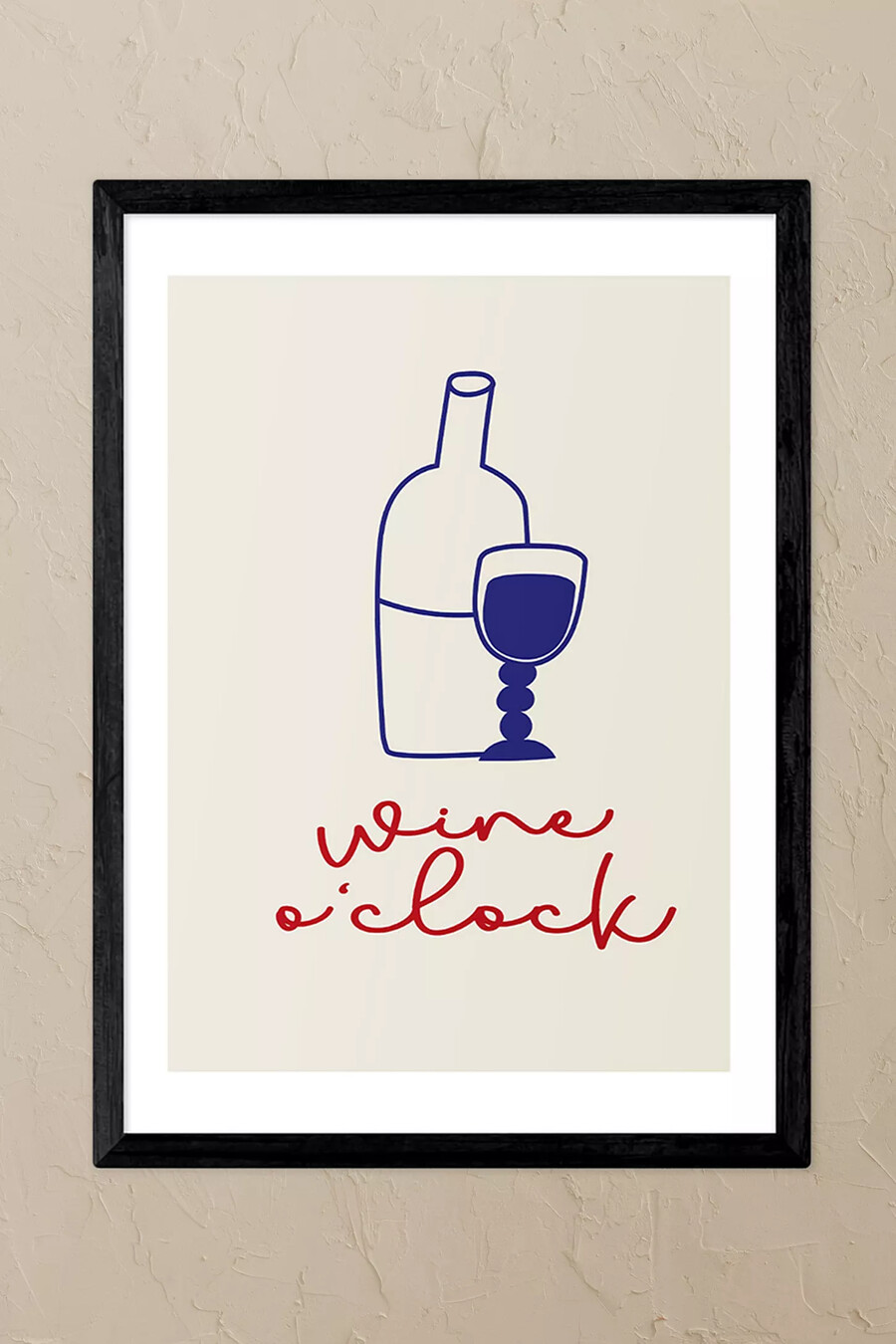 impresión artística de pared con marco negro wine oclock de east end prints