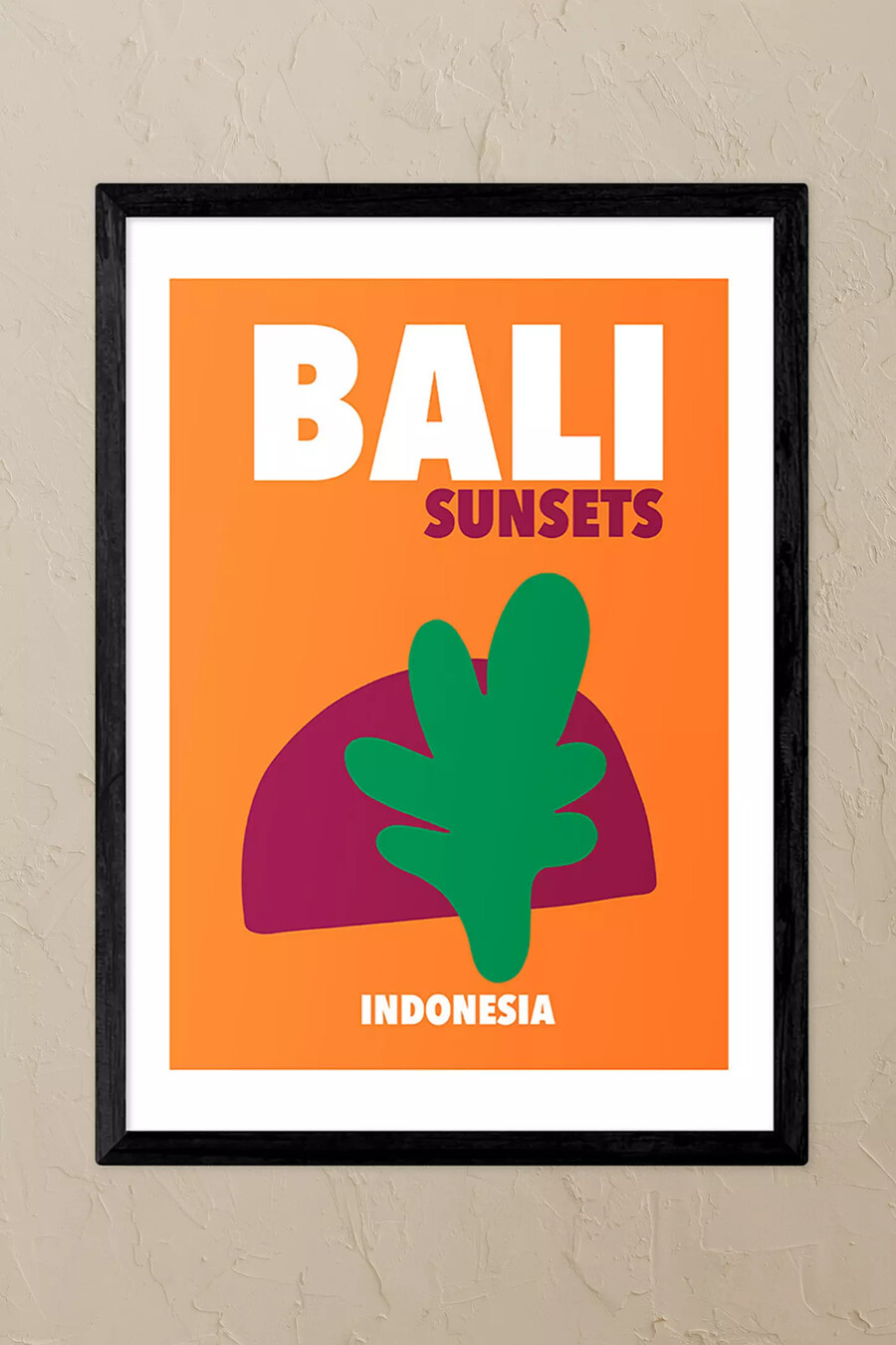 impresión artística enmarcada en negro de east end prints bali sunsets indonesia