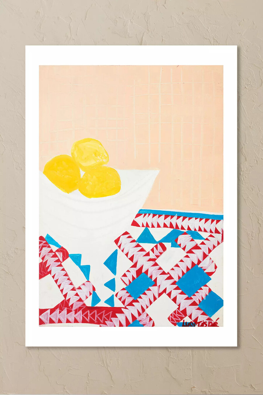 impresión artística de pared con forma de tazón de limón de east end prints