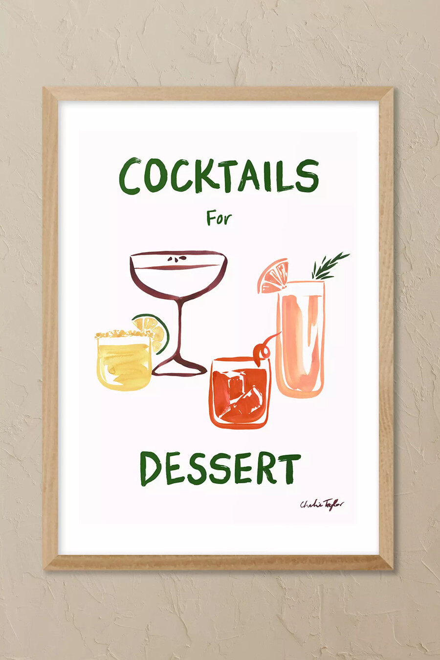 impresión artística de pared cócteles para postres de east end prints