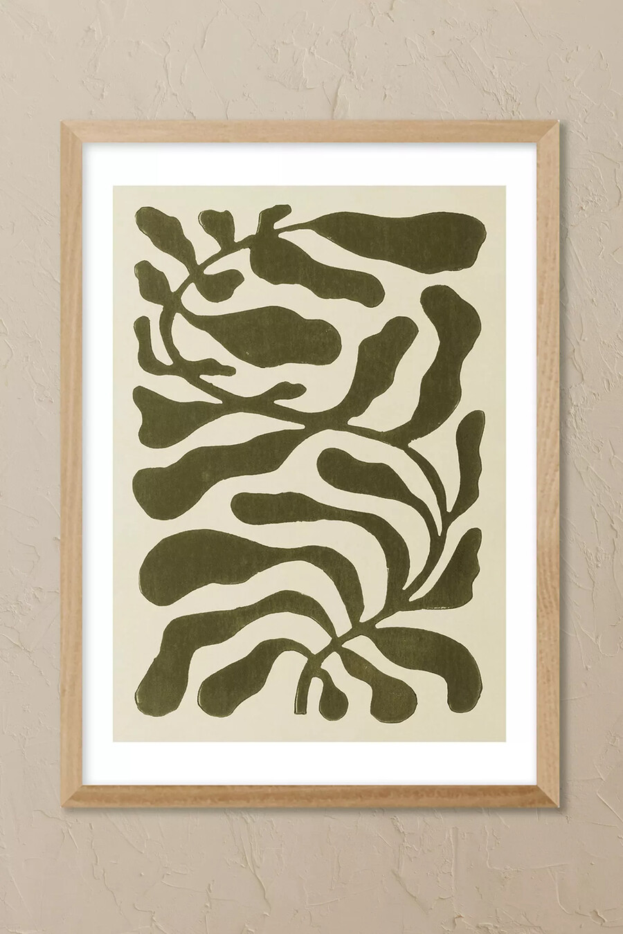 impresión artística de pared verde de una planta de cien hojas de east end prints