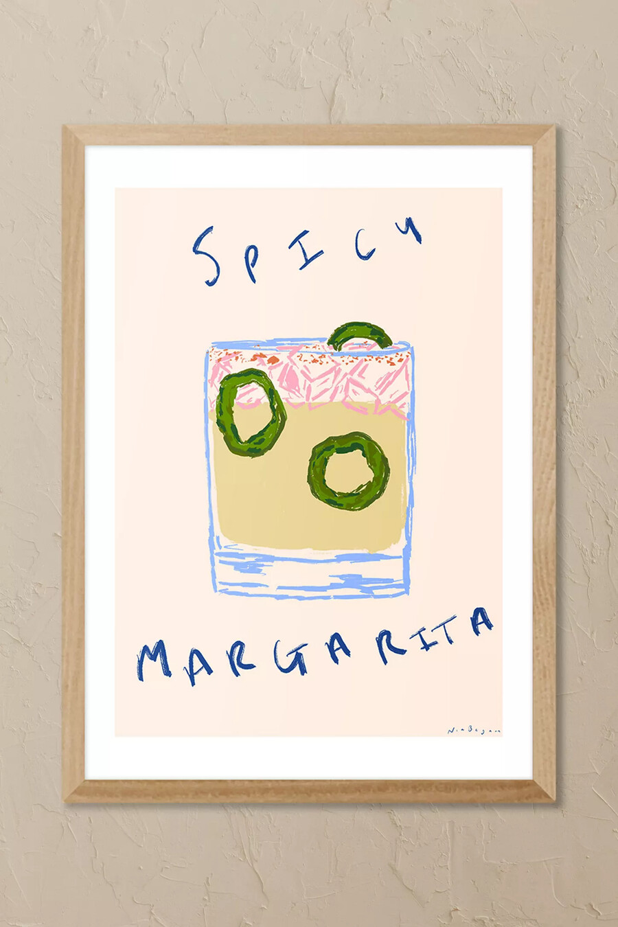 arte de pared enmarcado con margarita picante de east end prints